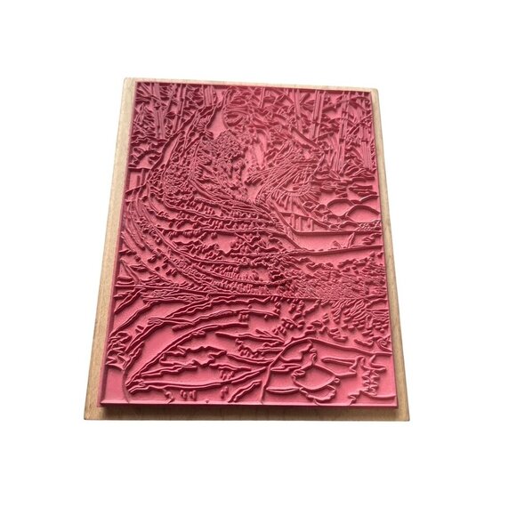 Tiger "Still as Water" Rubber Stamp Wooden Cottage Garden - Picture 2 of 3